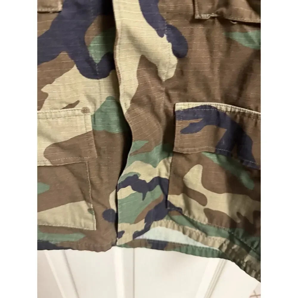 US Air Force Jacket Mens Small Short Woodland Camo Hot Weather Combat Patches
